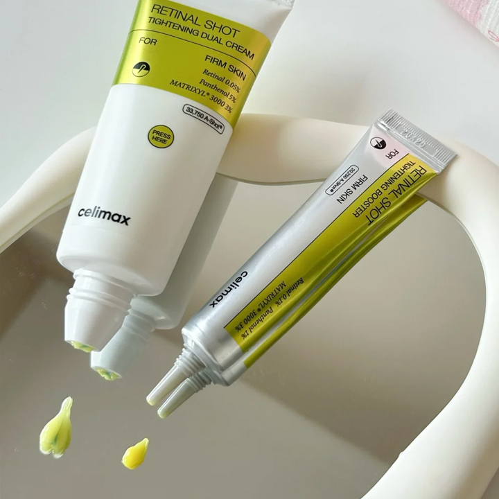 Retinol Cream - 韓国ファッション、セリマックス、レチノール配合の引き締め効果のあるデュアルクリーム、レチノールアイクリーム、フェイスクリーム、毎日のスキンケアに最適な美容製品。