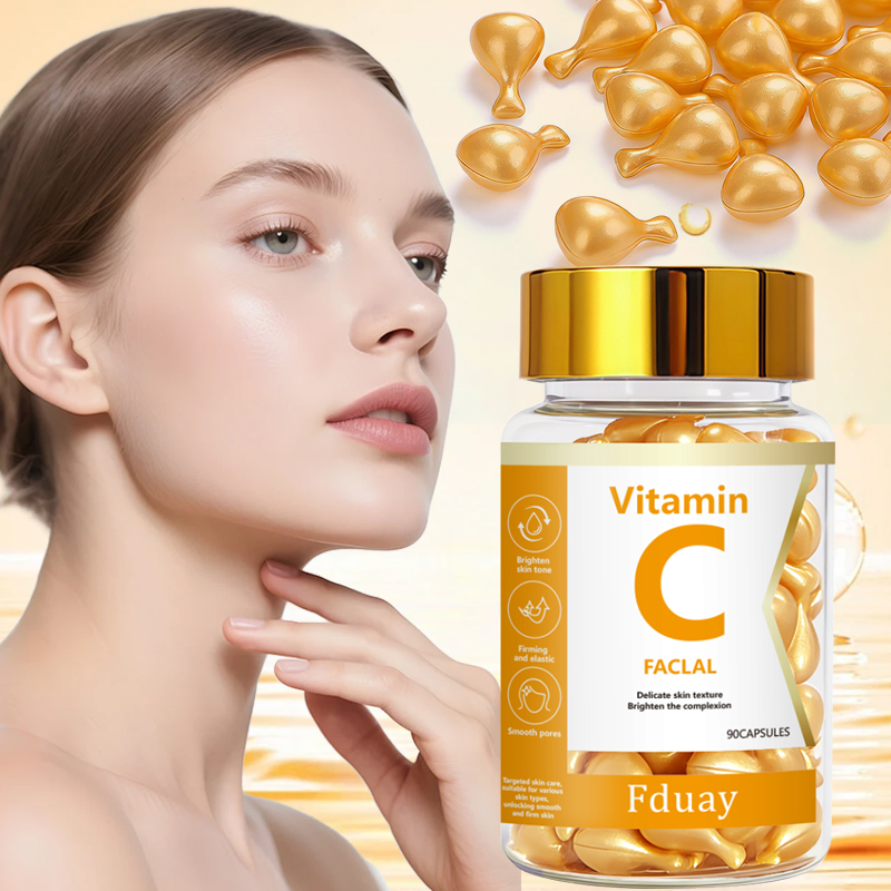 Vitamin C Serum - ビタミンCディープモイスチャライジングカプセルエッセンス、ディープモイスチャライジング＆スキンブライトニングエッセンス（0.5ml×90カプセル）1本