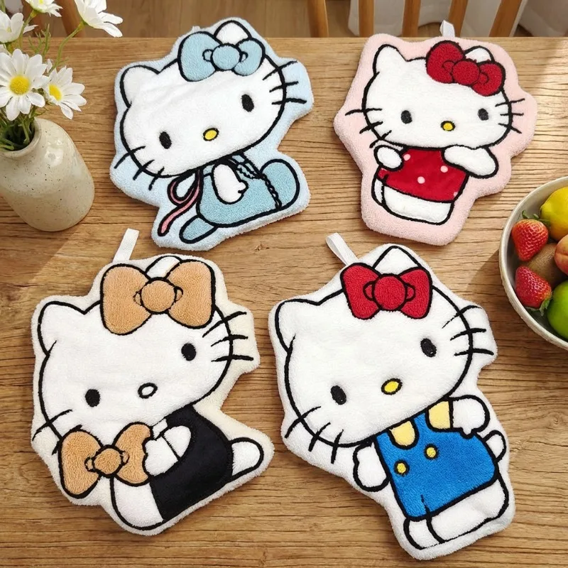 漫画の猫柄プリントのハンドタオル。かわいくて柔らかく、吸水性 - Cleanser Face のレビューと価格