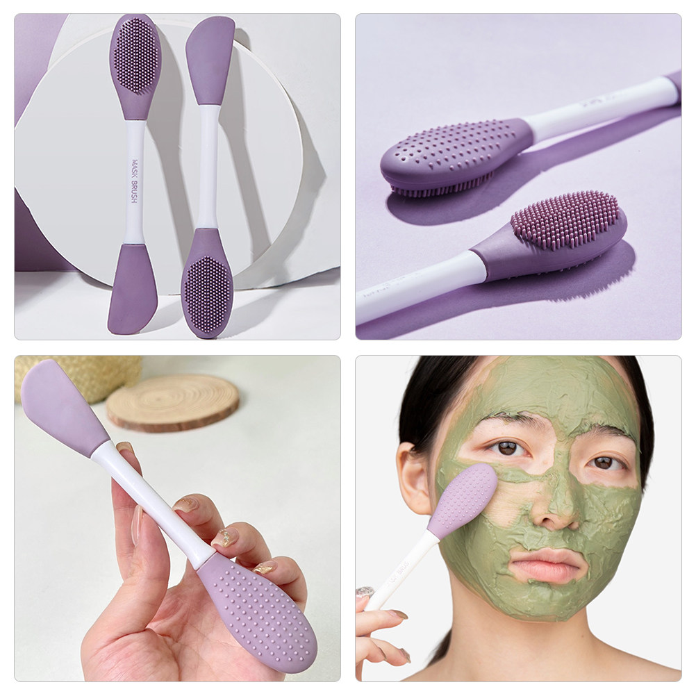 シリコン製のデュアルヘッドフェイスマスクブラシ。泥マスクの塗 - Cleanser Face のレビューと価格