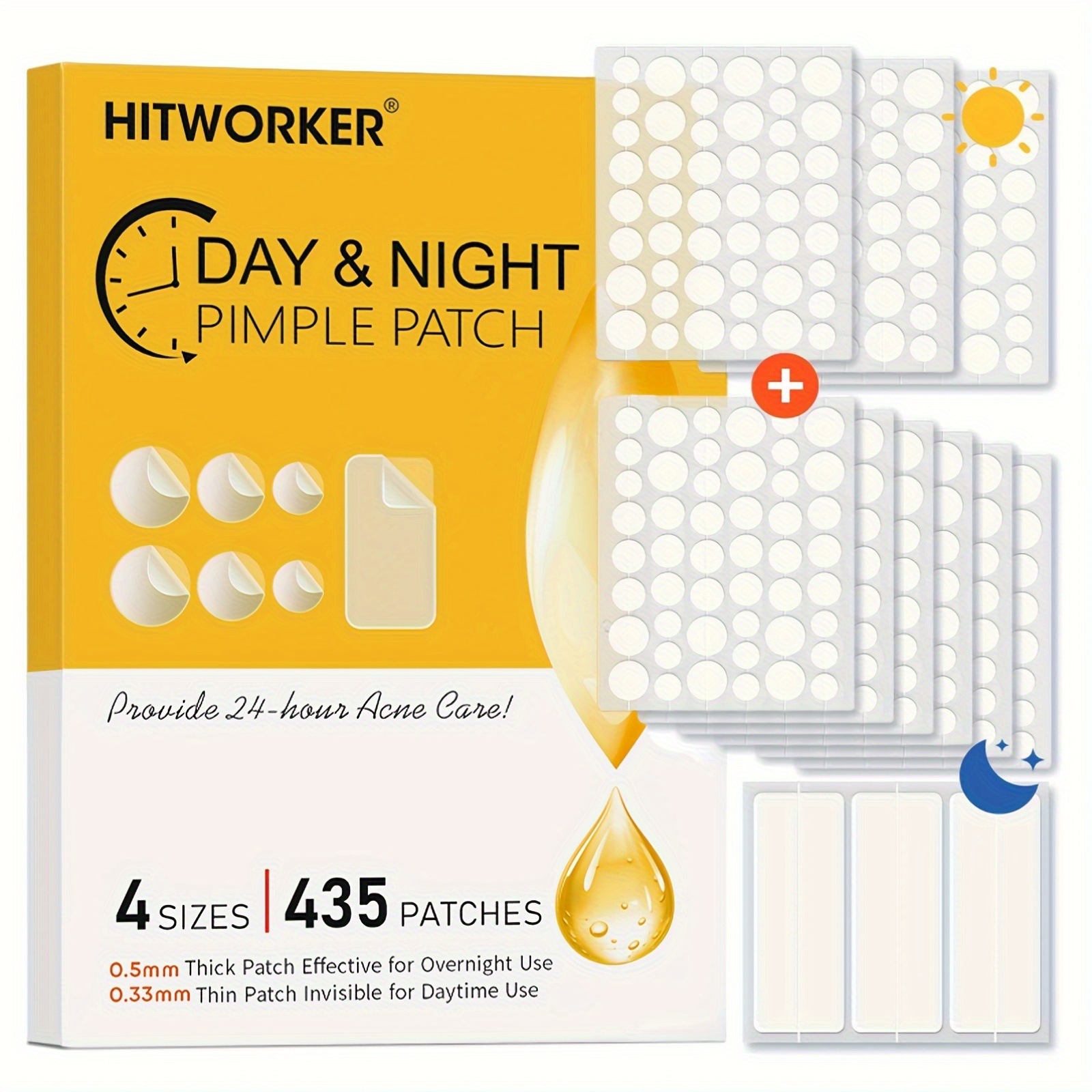 435枚の透明なニキビパッチ、アルコールフリー、肌に優しく刺 - Face Oil のレビューと価格
